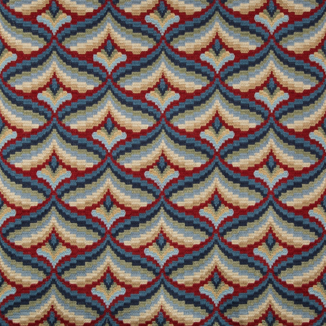 LEE JOFA MANOR HOUSE GILES EMBROIDERY - RED/BLUE 2019106.195.0