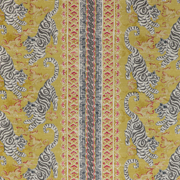 LEE JOFA MINDORO BONGOL PRINT - CITRINE upholstery fabric swatch for sample-first furniture planning