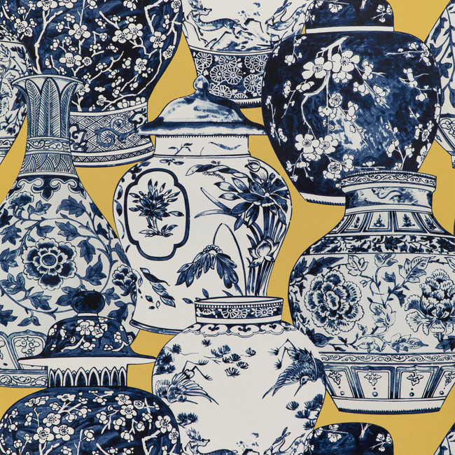 LEE JOFA MINDORO WALLPAPER PANDAN PAPER - MAIZE/BLUE P2020108.504.0