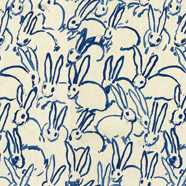 LEE JOFA MODERN HUNT SLONEM HUTCH PRINT - NAVY upholstery fabric swatch for sample-first furniture planning