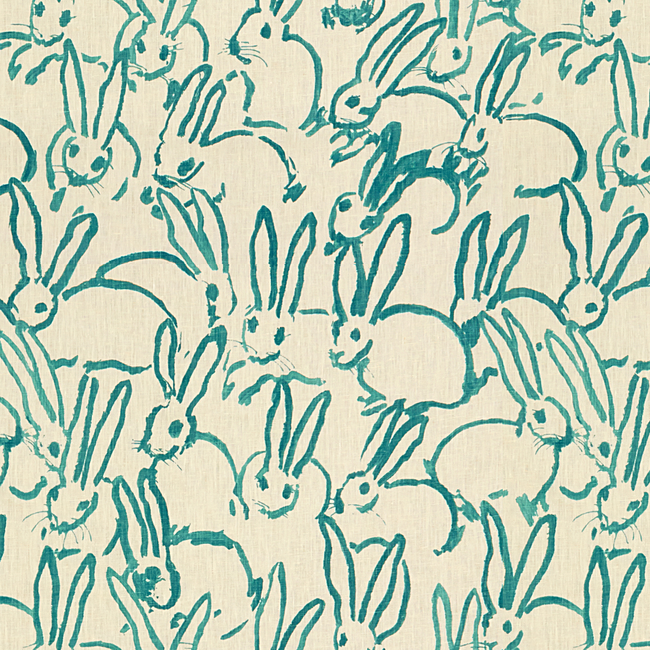 LEE JOFA MODERN HUNT SLONEM HUTCH PRINT - TURQUOISE GWF-3523.13.0