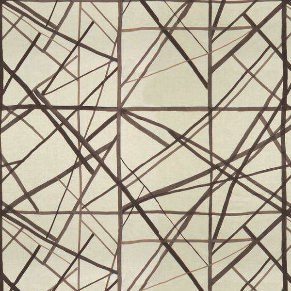 LEE JOFA MODERN KELLY WEARSTLER II CHANNELS - TAUPE/IVORY upholstery fabric swatch for sample-first furniture planning