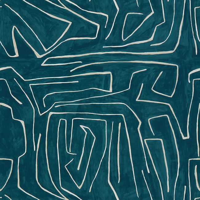 LEE JOFA MODERN KELLY WEARSTLER III GRAFFITO - TEAL/PEARL GWF-3530.53.0