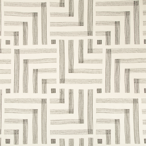 LEE JOFA MODERN KELLY WEARSTLER IV PASTICHE - CHALK/JET upholstery fabric swatch for sample-first furniture planning