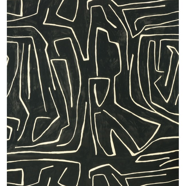 LEE JOFA MODERN KELLY WEARSTLER WALLPAPERS II GRAFFITO - ONYX/BEIGE GWP-3501.816.0