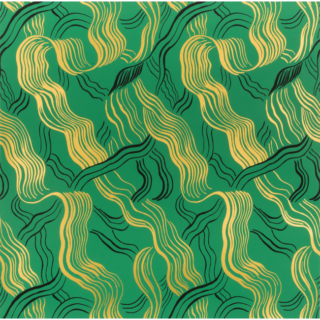 LEE JOFA MODERN KELLY WEARSTLER WALLPAPERS II JUBILEE - GREEN/GOLD/BLK GWP-3504.348.0
