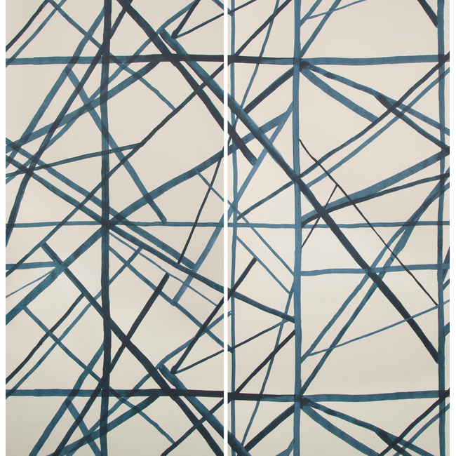 LEE JOFA MODERN KELLY WEARSTLER WALLPAPERS III CHANNELS PAPER - PERIWINKLE/OAT GWP-3417.516.0