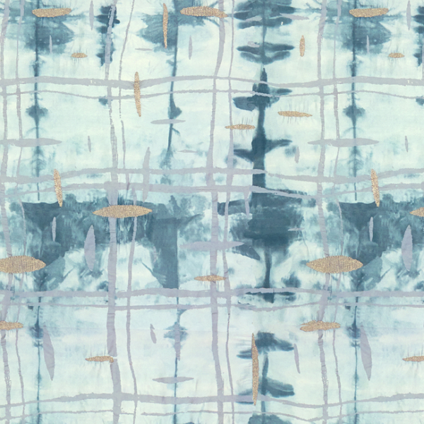 LEE JOFA MODERN MARY FISHER CROSSROADS - SLATE BLUE upholstery fabric swatch for sample-first furniture planning