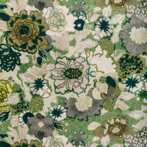 Modern Rhapsody Arioso Print - Stone/jade upholstery fabric swatch