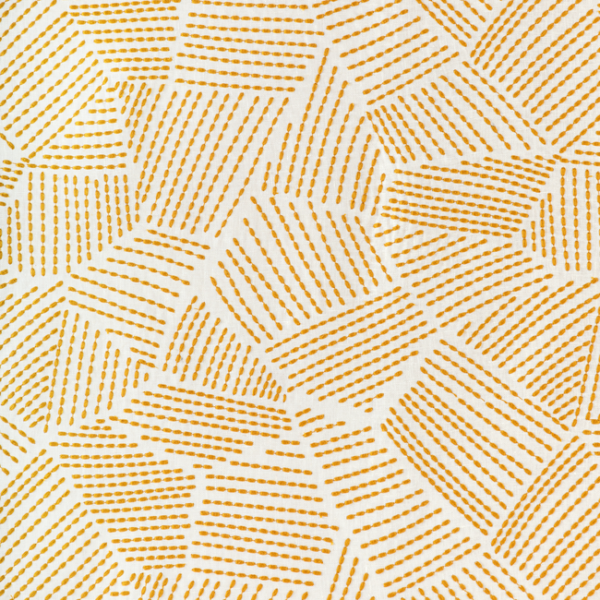 LEE JOFA MODERN RHAPSODY CHORD EMBROIDERY - GOLD upholstery fabric swatch for sample-first furniture planning
