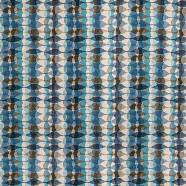 LEE JOFA MODERN RHAPSODY OVERTONE PRINT - DENIM upholstery fabric swatch for sample-first furniture planning