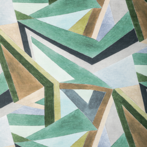 Modern Rhapsody Roulade Print - Juniper/buff upholstery fabric swatch