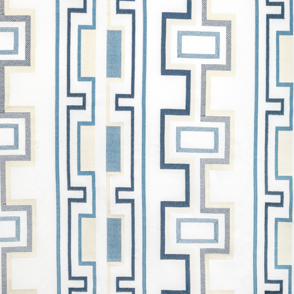 LEE JOFA MODERN RHAPSODY TRITONE EMBROIDERY - NAVY upholstery fabric swatch for sample-first furniture planning