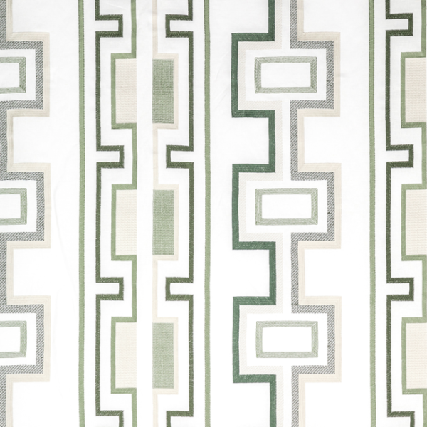 LEE JOFA MODERN RHAPSODY TRITONE EMBROIDERY - SAGE upholstery fabric swatch for sample-first furniture planning