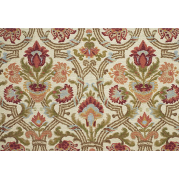 LEE JOFA NEW SEVILLA - RED/OLIVE upholstery fabric swatch for sample-first furniture planning