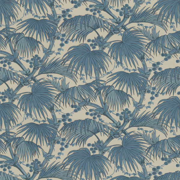 LEE JOFA OSCAR DE LA RENTA III LAS PALMAS - BLUE upholstery fabric swatch for sample-first furniture planning