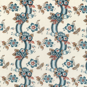 Oscar De La Renta Iv Benday Print - Denim/berry upholstery fabric swatch