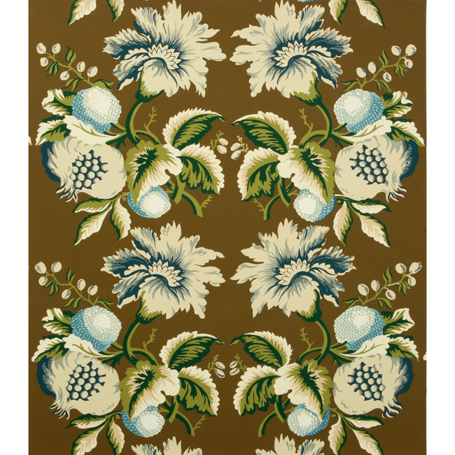 LEE JOFA OSCAR DE LA RENTA WALLPAPER JESSUP PAPER - SEPIA/INDIGO P2013101.650.0