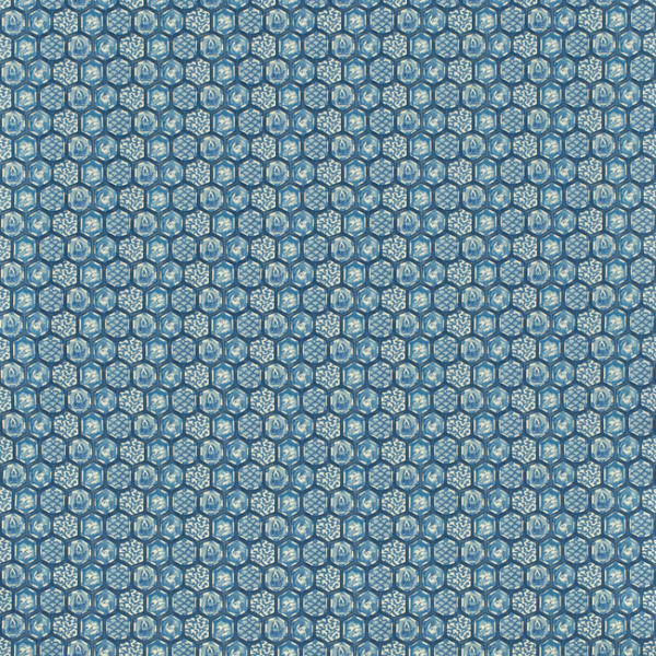 LEE JOFA PAOLO MOSCHINO 2024 IMARI II - BLUE upholstery fabric swatch for sample-first furniture planning