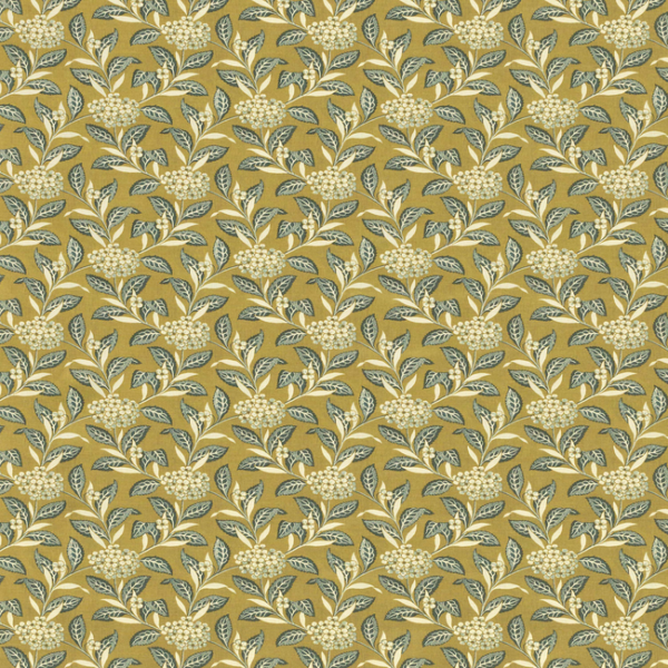LEE JOFA PAOLO MOSCHINO GARDEN II ORTENSIA - TEAL ON OLIVE upholstery fabric swatch for sample-first furniture planning