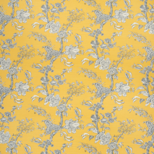 Paolo Moschino Paolo Moschino Fabrics Beijing Blossom - Amb/navy upholstery fabric swatch