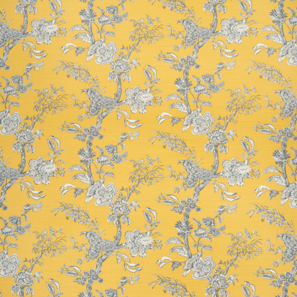 LEE JOFA PAOLO MOSCHINO PAOLO MOSCHINO FABRICS BEIJING BLOSSOM - AMB/NAVY upholstery fabric swatch for sample-first furniture planning