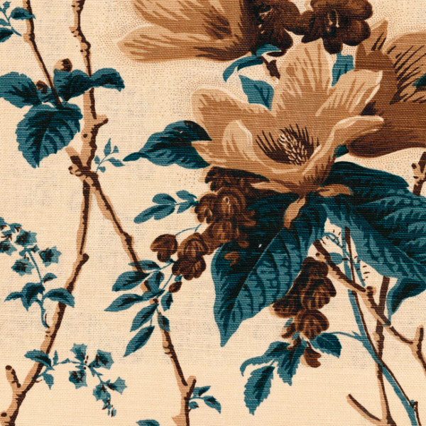 LEE JOFA PAOLO MOSCHINO PAOLO MOSCHINO FABRICS DE LA TOUR - BLU/BROW/ECRU upholstery fabric swatch for sample-first furniture planning