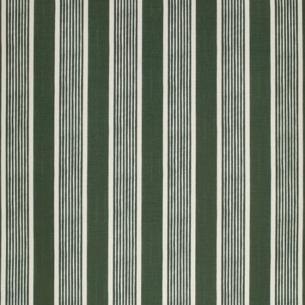 LEE JOFA PAOLO MOSCHINO PAOLO MOSCHINO FABRICS ELBA STRIPE - DARK GREEN upholstery fabric swatch for sample-first furniture planning