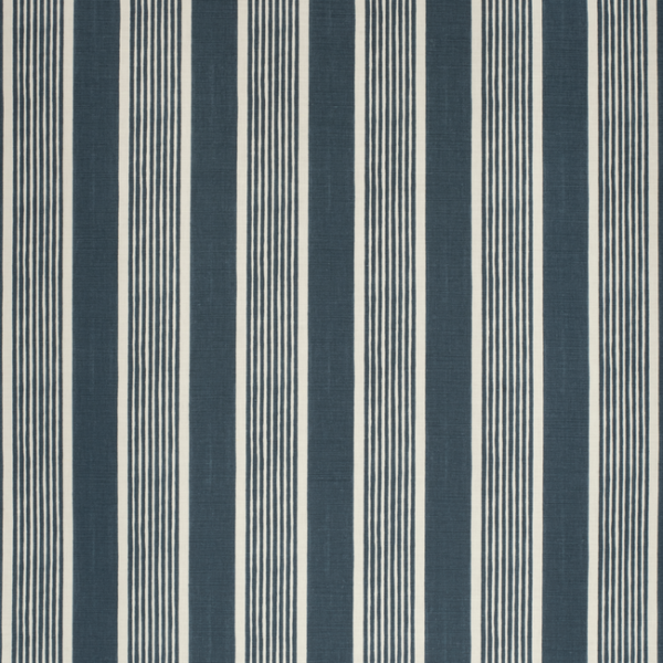 LEE JOFA PAOLO MOSCHINO PAOLO MOSCHINO FABRICS ELBA STRIPE - NAVY upholstery fabric swatch for sample-first furniture planning