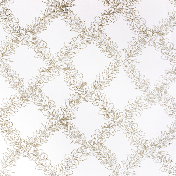 LEE JOFA PAOLO MOSCHINO PAOLO MOSCHINO FABRICS LEAF TRELLIS - SAGE upholstery fabric swatch for sample-first furniture planning