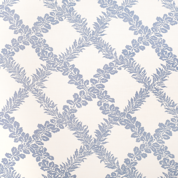 LEE JOFA PAOLO MOSCHINO PAOLO MOSCHINO FABRICS LEAF TRELLIS - SKY upholstery fabric swatch for sample-first furniture planning