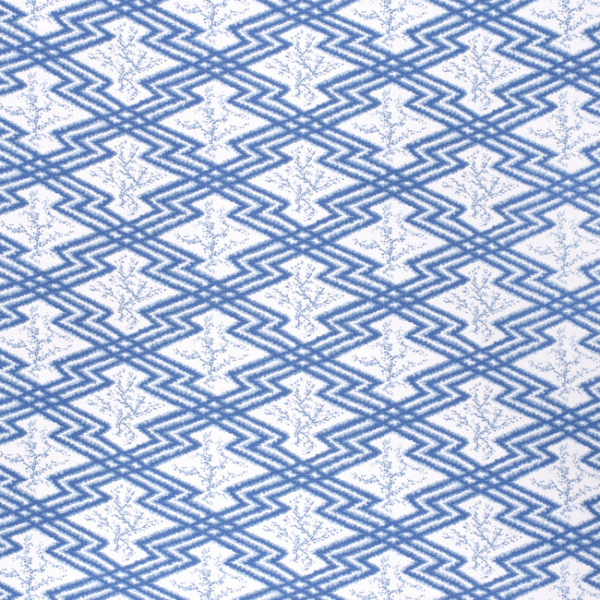LEE JOFA PAOLO MOSCHINO PAOLO MOSCHINO FABRICS VIA KRUPP - BLUE/WHITE upholstery fabric swatch for sample-first furniture planning