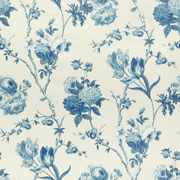 LEE JOFA PARISH-HADLEY ALLEGRA - BLUES upholstery fabric swatch for sample-first furniture planning