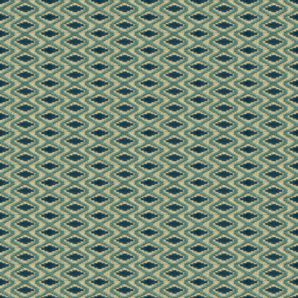 LEE JOFA PARISH-HADLEY OTTO TRELLIS - LAGOON/TEAL upholstery fabric swatch for sample-first furniture planning