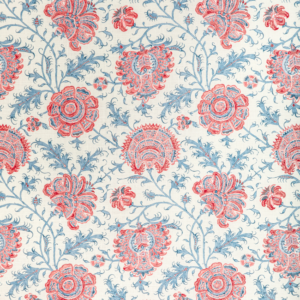 Sarah Bartholomew Indiennes Floral - Berry upholstery fabric swatch