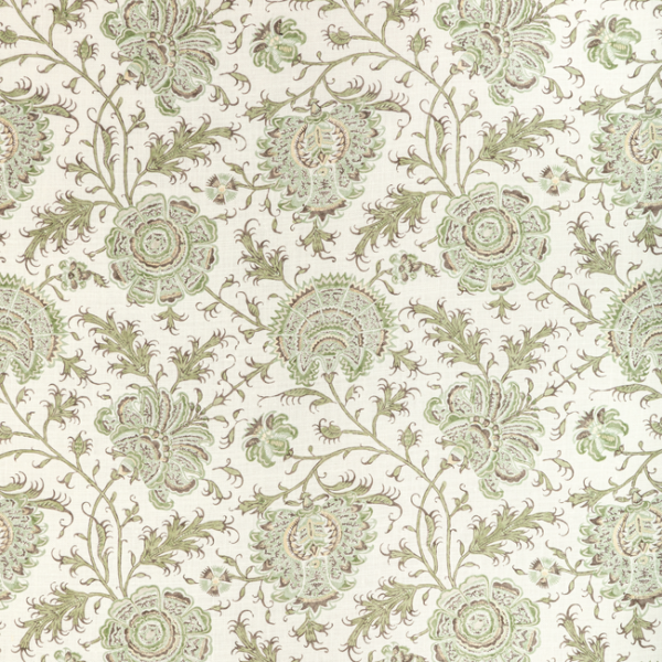 LEE JOFA SARAH BARTHOLOMEW INDIENNES FLORAL - IVY upholstery fabric swatch for sample-first furniture planning