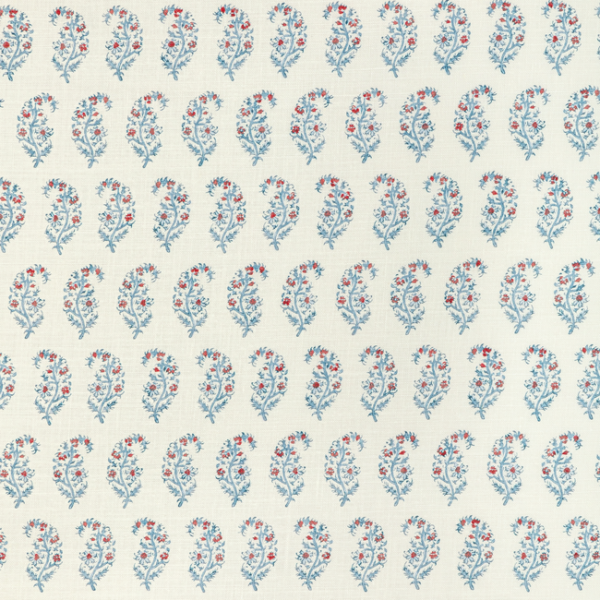 LEE JOFA SARAH BARTHOLOMEW INDIENNES PAISLEY - BERRY upholstery fabric swatch for sample-first furniture planning