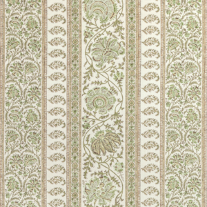 Sarah Bartholomew Indiennes Stripe - Ivy upholstery fabric swatch