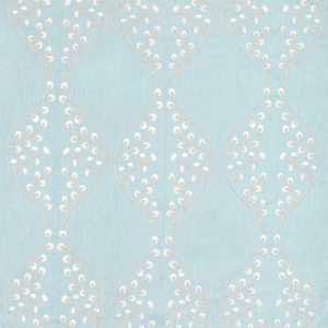 Summerland Lillie Embroidery - Sky upholstery fabric swatch