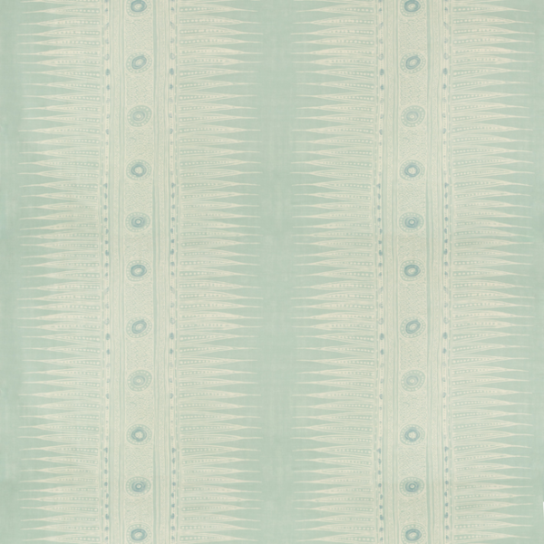 LEE JOFA SUZANNE RHEINSTEIN III INDIAN ZAG - AQUA upholstery fabric swatch for sample-first furniture planning