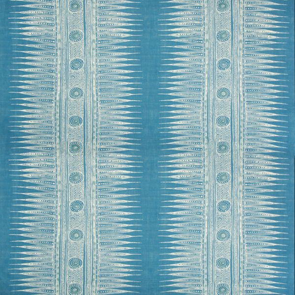 LEE JOFA SUZANNE RHEINSTEIN III INDIAN ZAG - MARINE upholstery fabric swatch for sample-first furniture planning