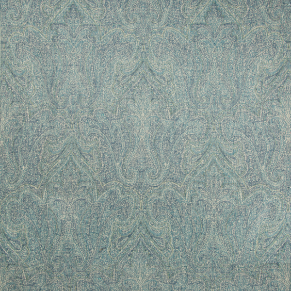 LEE JOFA TOCCOA PAISLEY - TEAL/NAVY upholstery fabric swatch for sample-first furniture planning