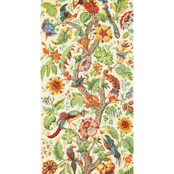 LEE JOFA TREE OF LIFE - MULTI upholstery fabric swatch for sample-first furniture planning