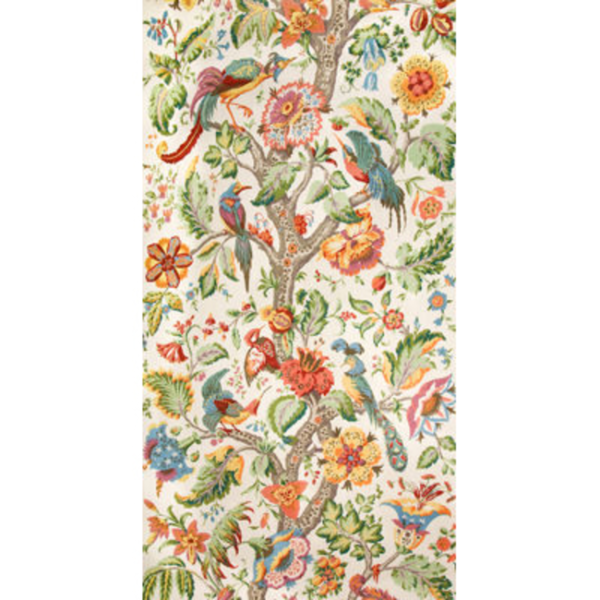 LEE JOFA TREE OF LIFE - WHITE upholstery fabric swatch for sample-first furniture planning