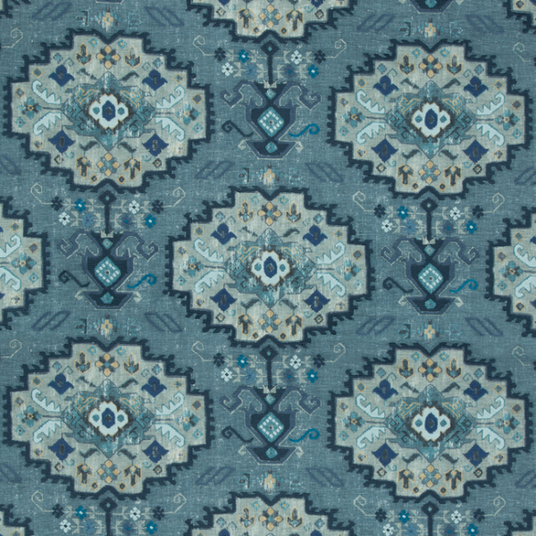 LEE JOFA TURKANA - MARINE/SKY upholstery fabric swatch for sample-first furniture planning