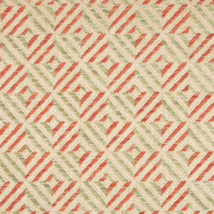 Verbier Diamond - Jade/red upholstery fabric swatch