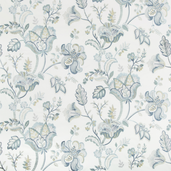 LEE JOFA WESTPORT BRADFORD EMB - JUNIPER/LAGOON upholstery fabric swatch for sample-first furniture planning