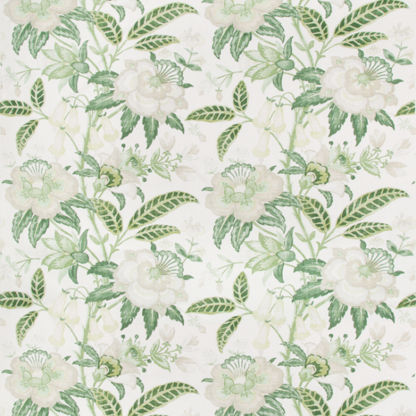 LEE JOFA WESTPORT DAVENPORT PRINT - GREENERY upholstery fabric swatch for sample-first furniture planning