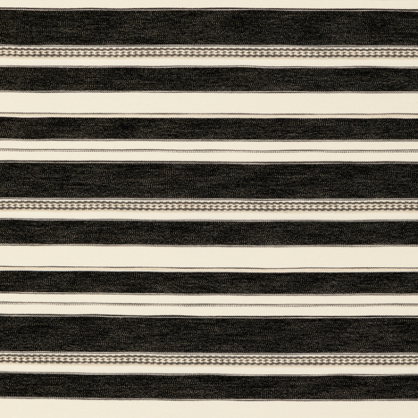 Lee Jofa ENTOTO STRIPE - IVORY/BLACK upholstery fabric swatch for sample-first furniture planning