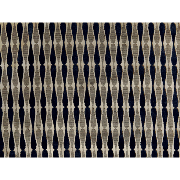 Lee Jofa Modern Designer Allegra Hicks DRAGONFLY - BEIGE/INDIGO upholstery fabric swatch for sample-first furniture planning
